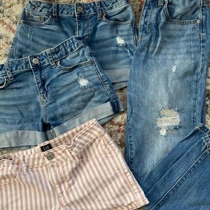 SZ 10 girls Lot -GAP shorts (3) Old Navy jeans (1)